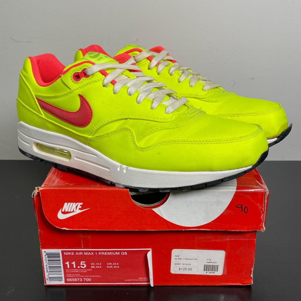 Nike Air Max 1 Magista Volt 11.5 (Moderately Worn Pre-Owned)NikeVolt/Hyper Punch-Ivory - Image 1