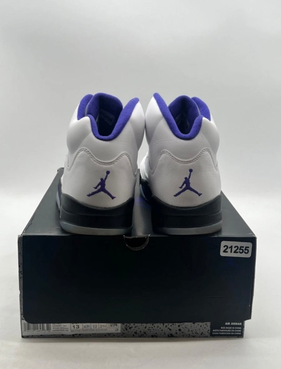Jordan 5 Retro Dark Concord 13 (Heavily Worn Pre-Owned)JordanWhite/Dark Concord-Black - Image 5