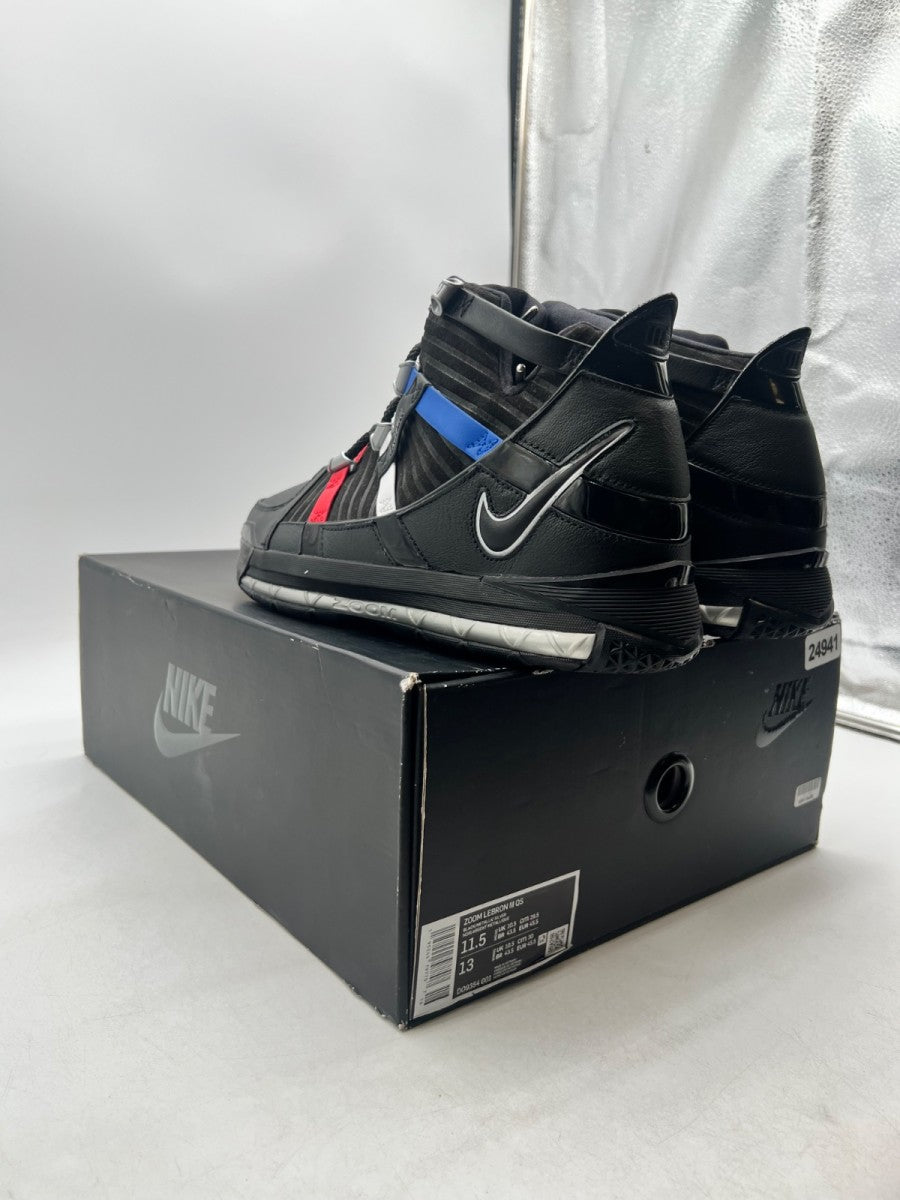 Nike LeBron 3 The Shop Black University Red (2022) 11.5 (Moderately Worn Pre-Owned)NikeBlack/Metallic Silver/University Red/Game Royal - Image 6