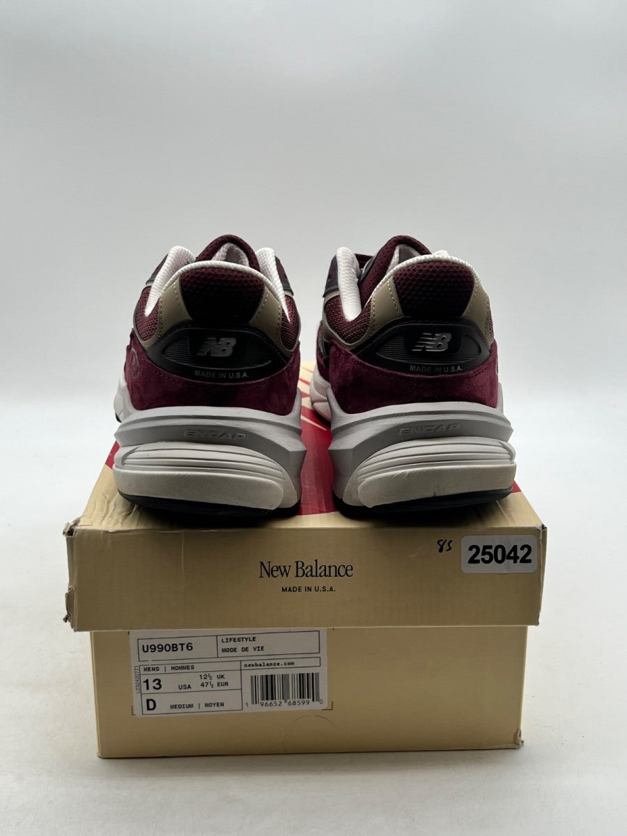 New Balance 990v6 MiUSA Teddy Santis Burgundy Tan 13 (Lightly Worn Pre-Owned)New BalanceBurgundy/Tan - Image 3