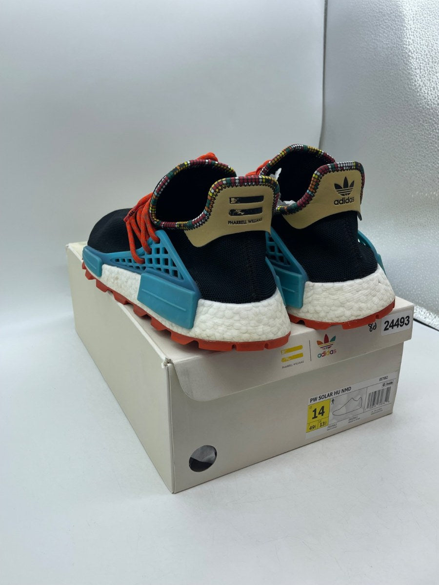 adidas NMD Hu Pharrell Inspiration Pack Black 14 (Moderately Worn Pre-Owned)adidasCore Black/Clear Blue/College Orange - Image 4