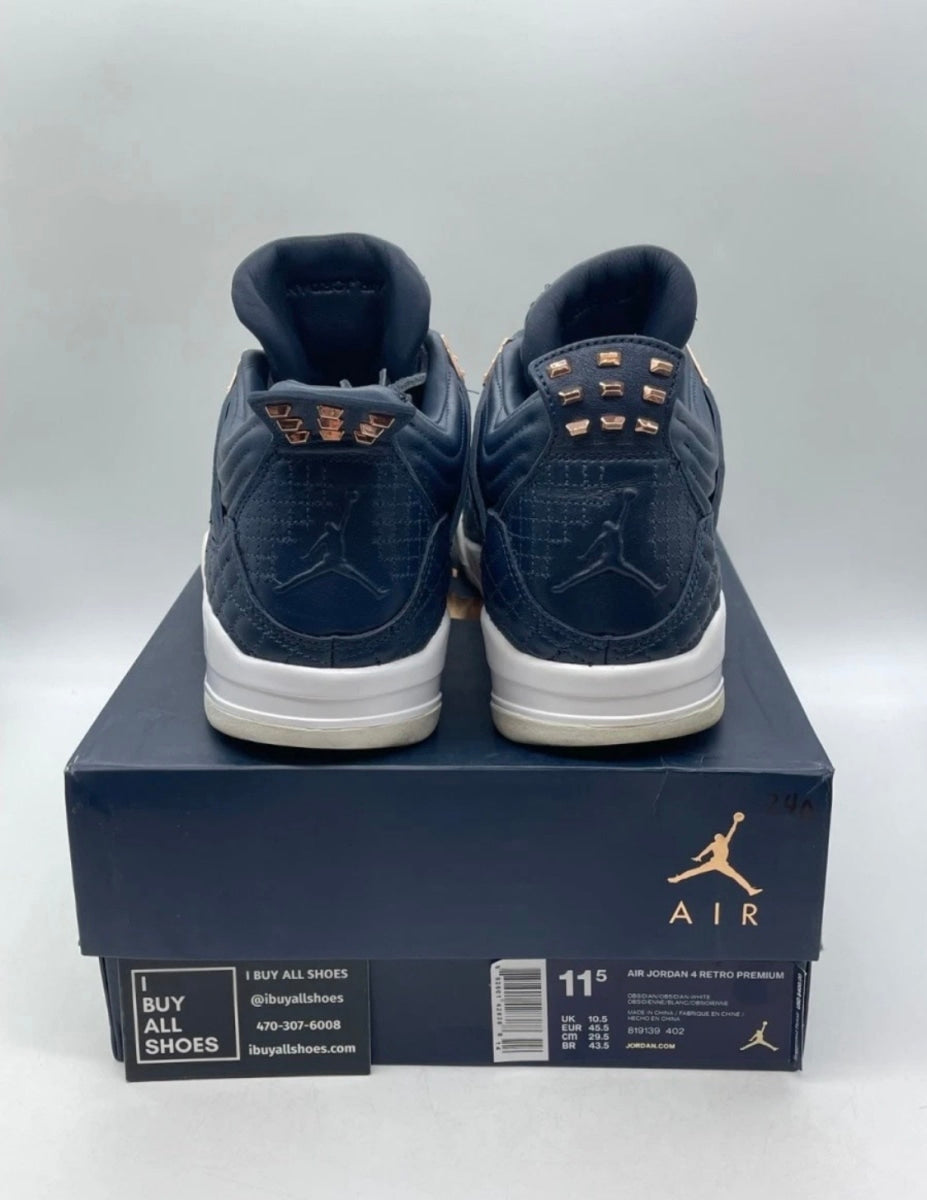 Jordan 4 Retro Obsidian 11.5 (Moderately Worn Pre-Owned)JordanObsidian/Obsidian-White - Image 3