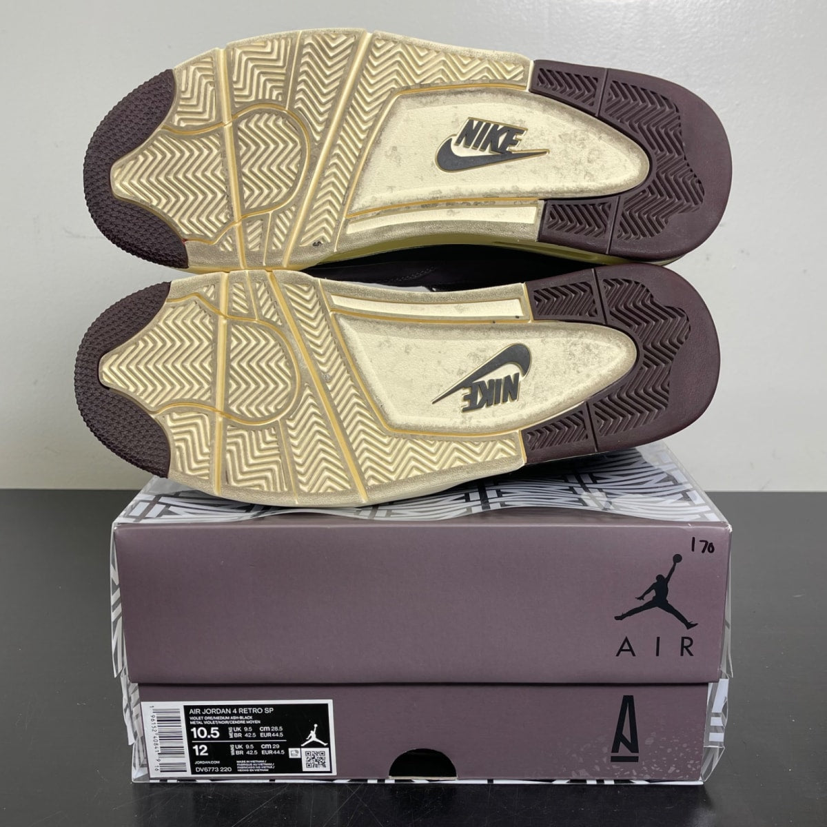 Jordan 4 Retro SP A Ma Maniére Violet Ore 10.5 (Moderately Worn Pre-Owned)JordanViolet Ore/Medium Ash-Black-Muslin-Burgundy Crush - Image 5