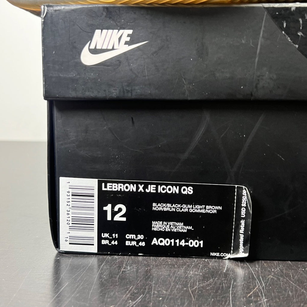 Nike LeBron Icon John Elliott Black 12 (Moderately Worn Pre-Owned)NikeBlack/Black-Gum Light Brown - Image 4