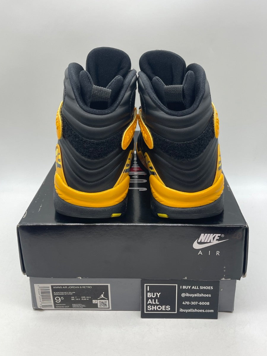 Jordan 8 Retro Taxi Yellow Black (Women's) 9.5W (Moderately Worn Pre-Owned) - Image 3