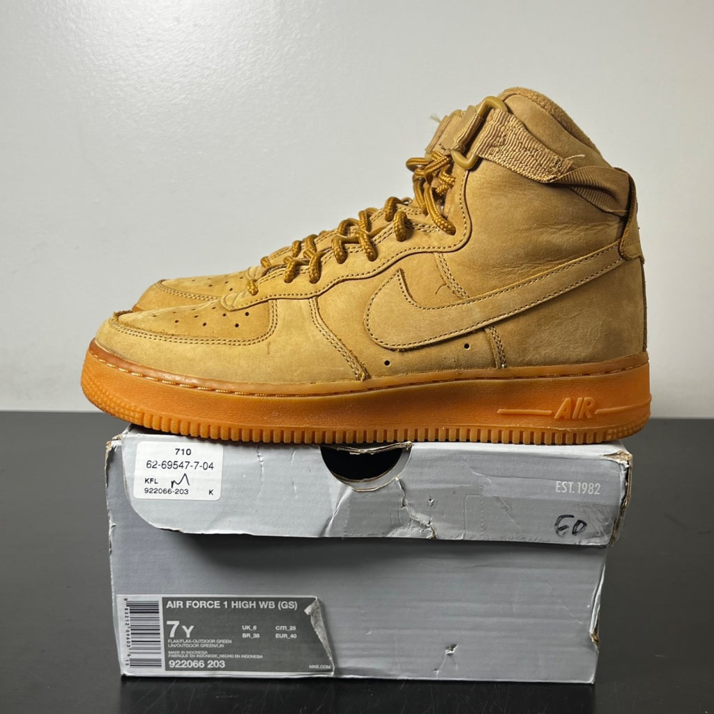 Nike Air Force 1 High Flax (2017) (GS) 7Y (Moderately Worn Pre-Owned)NikeFlax/Flax/Outdoor Green - Image 3