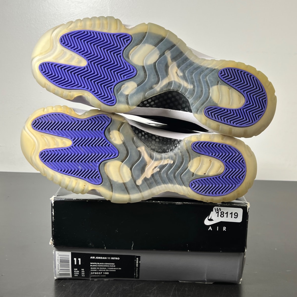 Jordan 11 Retro Concord (2018) 11 (Lightly Worn Pre-Owned)JordanWhite/Black-Concord - Image 6