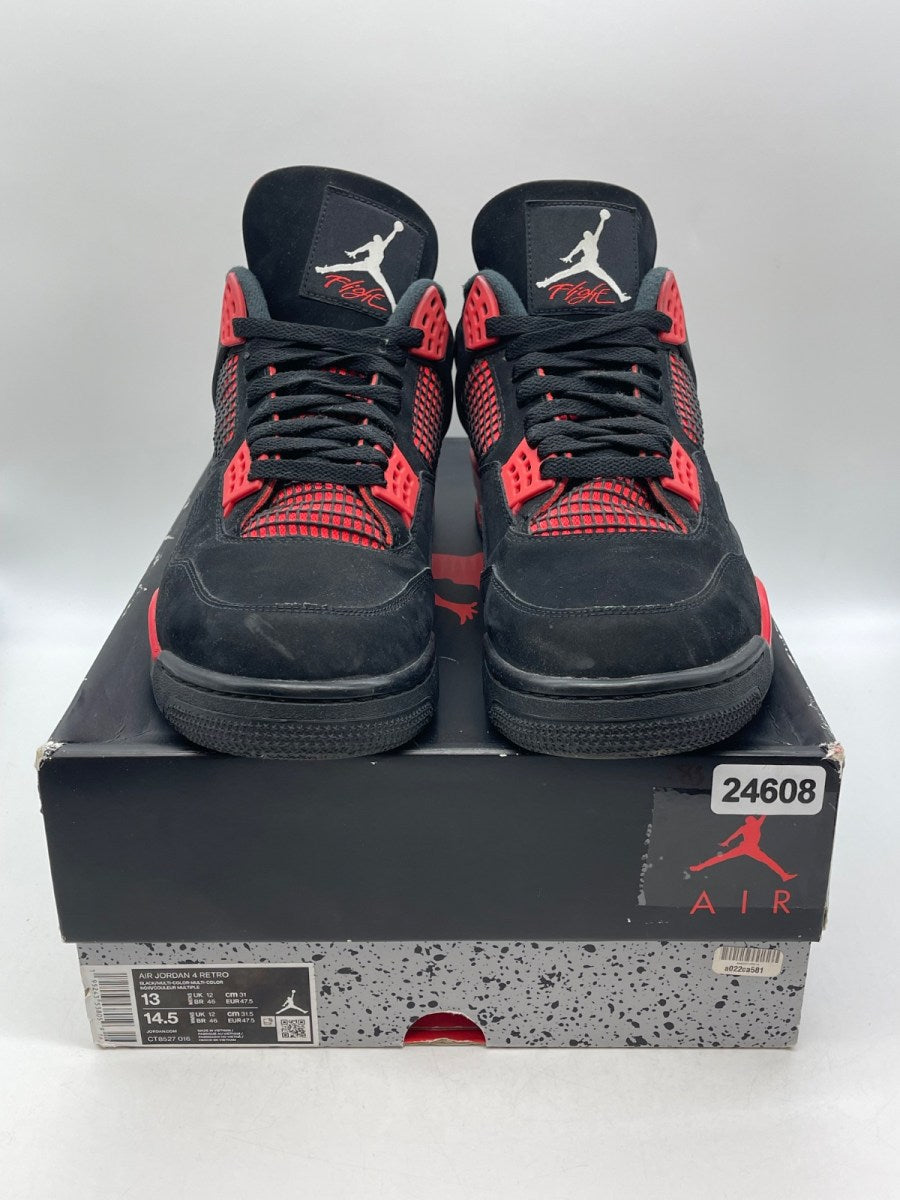 Jordan 4 Retro Red Thunder 13 (Moderately Worn Pre-Owned)JordanBlack/Multi-Color-Multi-Color-Crimson - Image 2