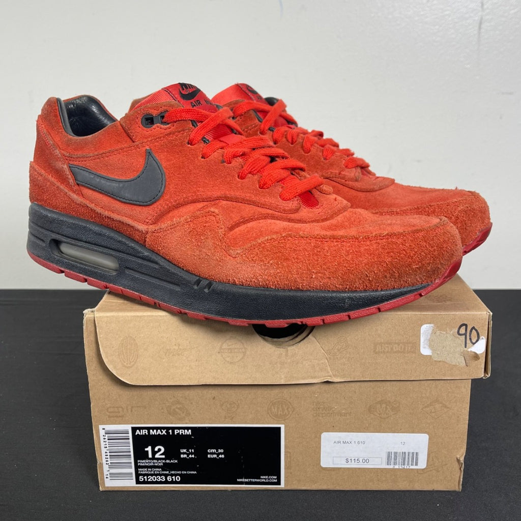 Nike Air Max 1 Pimento 12 (Moderately Worn Pre-Owned)NikePimento/Black-Black - Image 1