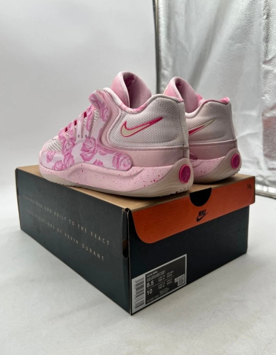 Nike KD 18 Aunt Pearl 8.5 (Moderately Worn Pre-Owned)NikePearl Pink/Laser Fuchsia/Tulip Pink/Playful Pink/Pink Foam/Glacier Blue - Image 4