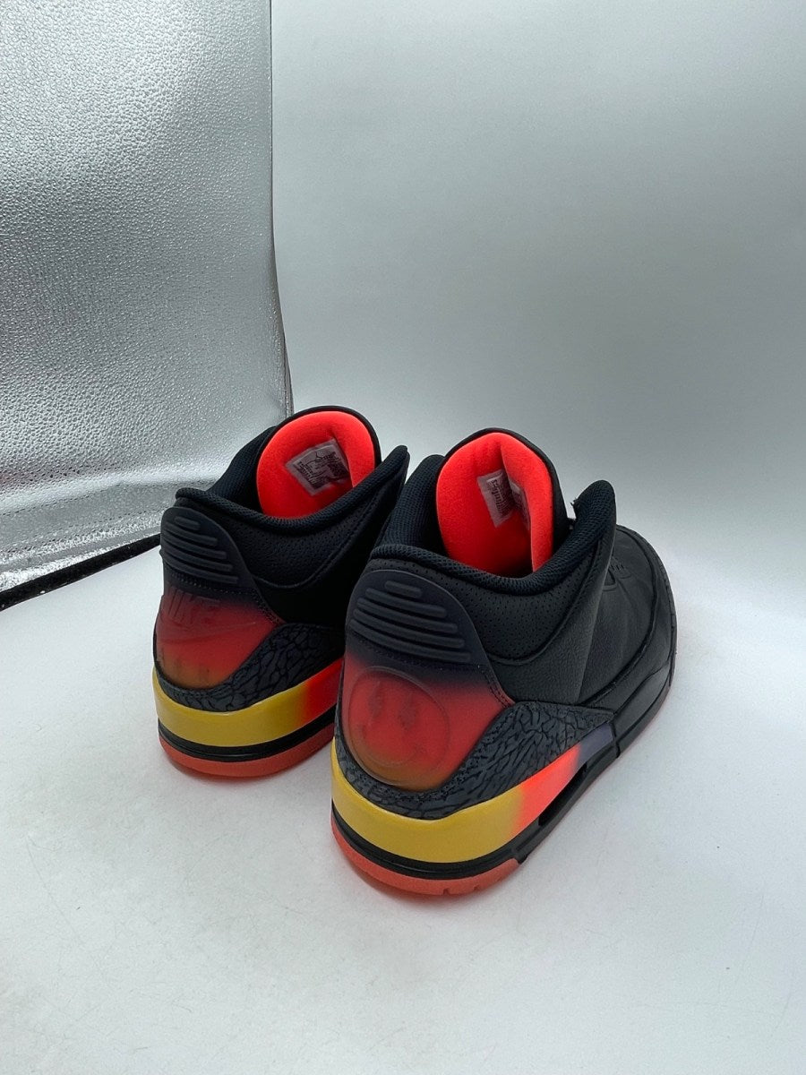 Jordan 3 Retro J Balvin Rio 15 (Moderately Worn Pre-Owned)JordanBlack/Solar Flare/Total Crimson Abyss - Image 5