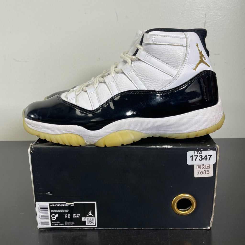 Jordan 11 Retro DMP Gratitude (2023) 9.5 (Moderately Worn Pre-Owned)JordanBlack/White/Metallic Gold - Image 3