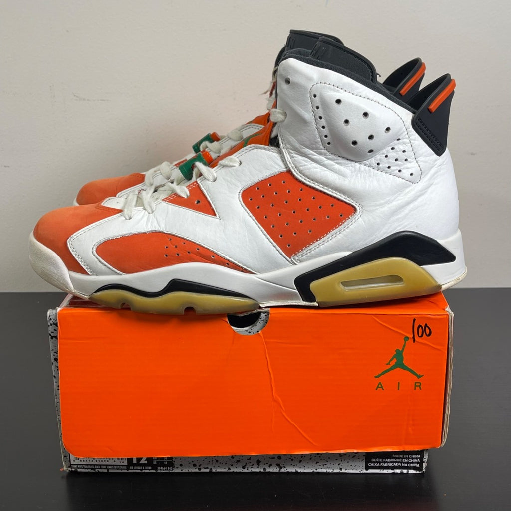 Jordan 6 Retro Gatorade Like Mike White 12 (Moderately Worn Pre-Owned)JordanSummit White/Team Orange-Black - Image 3