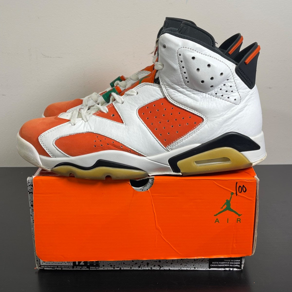 Jordan 6 Retro Gatorade Like Mike White 12 (Moderately Worn Pre-Owned)JordanSummit White/Team Orange-Black - Image 3