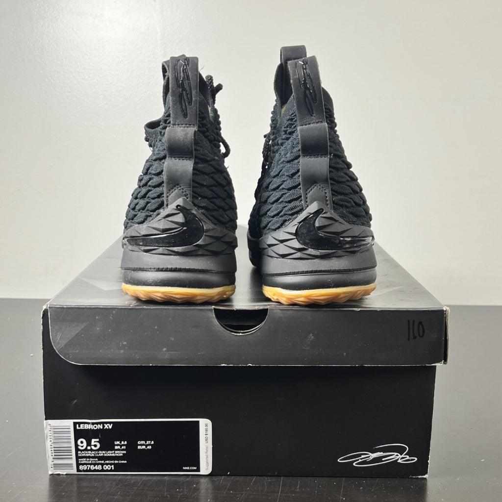 Nike LeBron 15 Black Gum 9.5 (Lightly Worn Pre-Owned)NikeBlack/Gum Light Brown - Image 5