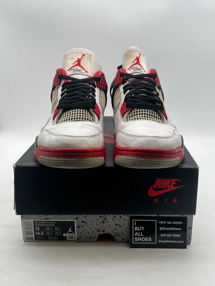 Jordan 4 Retro Fire Red (2020) 13 (Heavily Worn Pre-Owned) - Image 2