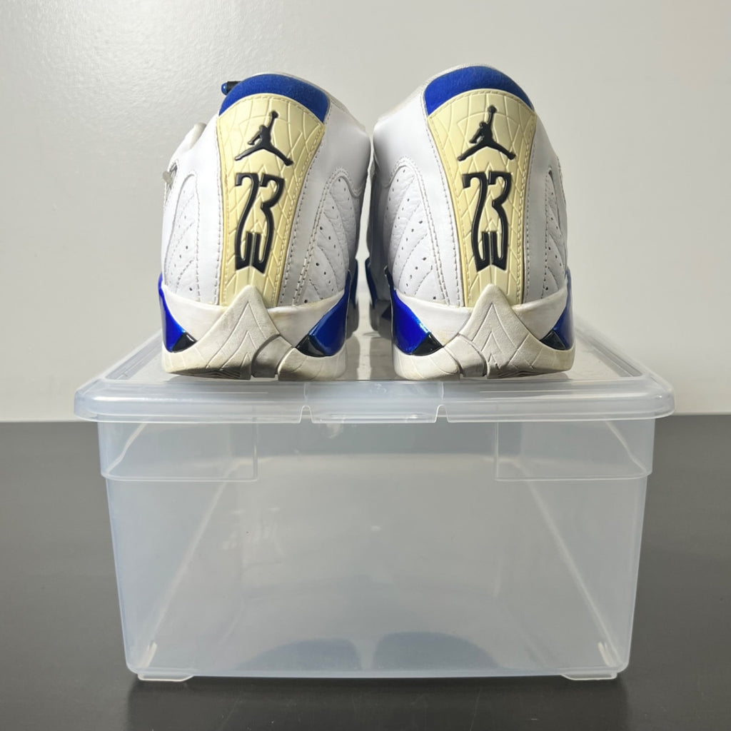 Jordan 14 Retro White Hyper Royal (GS) 7Y (Moderately Worn Pre-Owned)JordanWhite/Black-Hyper Royal - Image 6