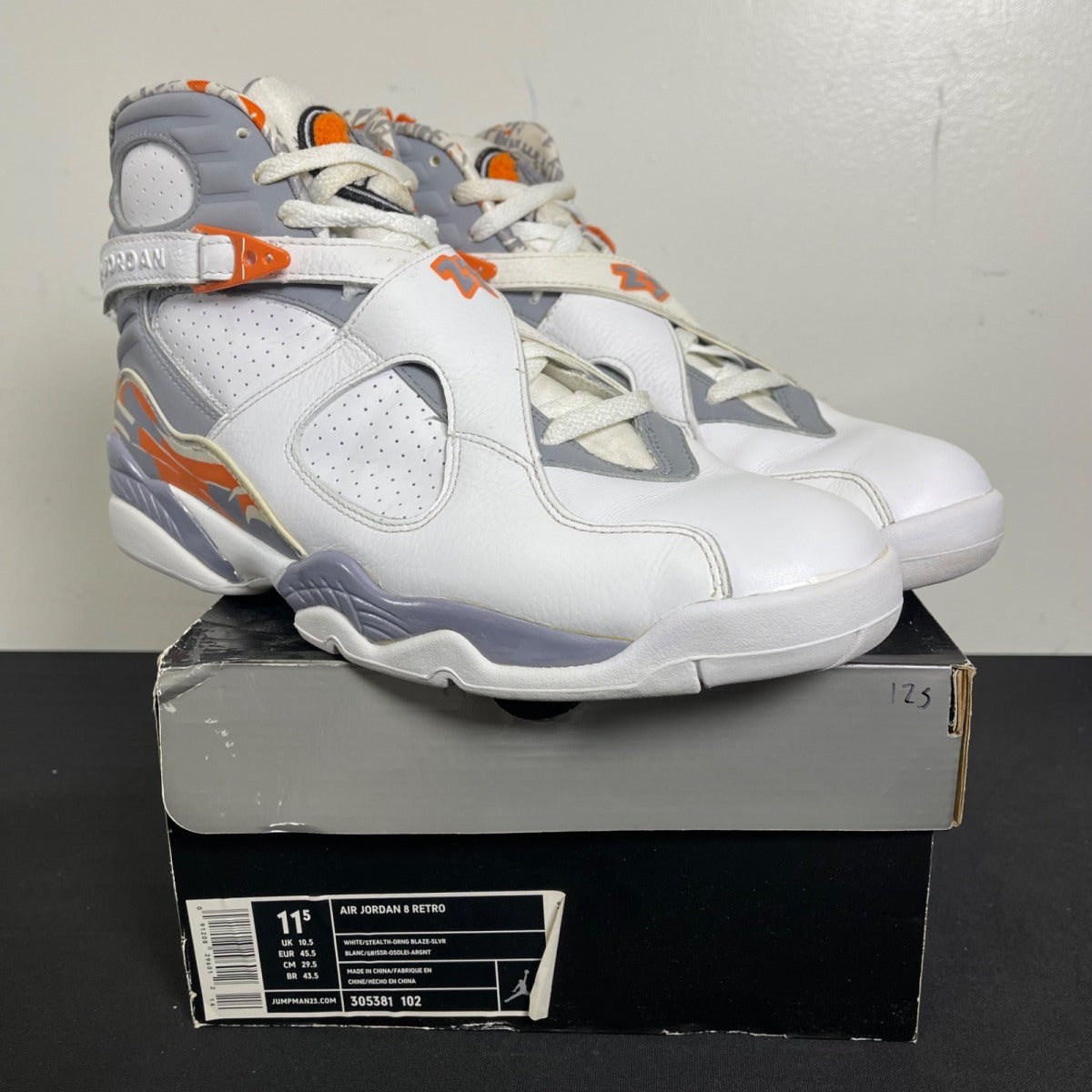 Air Jordan 8 Retro 'Orange Blaze' 11.5 (Moderately Worn Pre-Owned)Air Jordan - Image 1