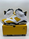 Jordan 6 Retro Yellow Ochre 12 (Moderately Worn Pre-Owned)JordanWhite/Yellow Ochre-Black - Image 1