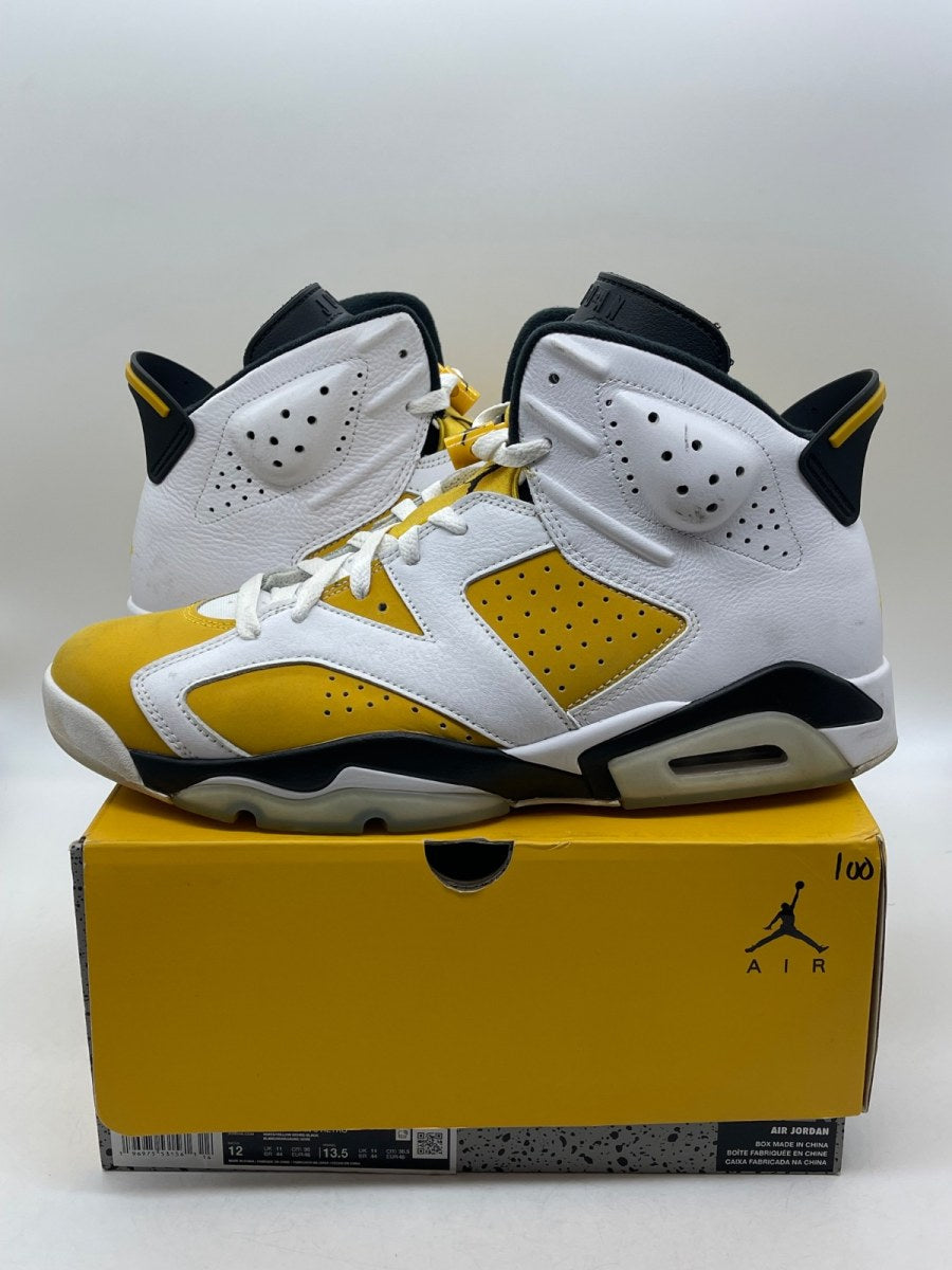 Jordan 6 Retro Yellow Ochre 12 (Moderately Worn Pre-Owned)JordanWhite/Yellow Ochre-Black - Image 1