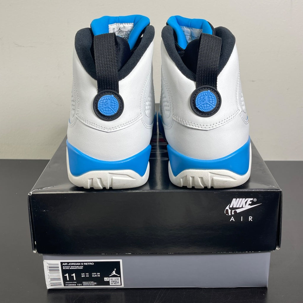 Jordan 9 Retro Powder Blue (2024) 11 (Moderately Worn Pre-Owned)JordanSummit White/Black/Dark Powder Blue - Image 4