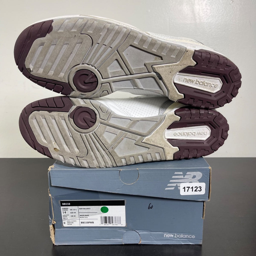 New Balance 550 White Natural Indigo Burgundy 14 (Moderately Worn Pre-Owned)New Balance - Image 5