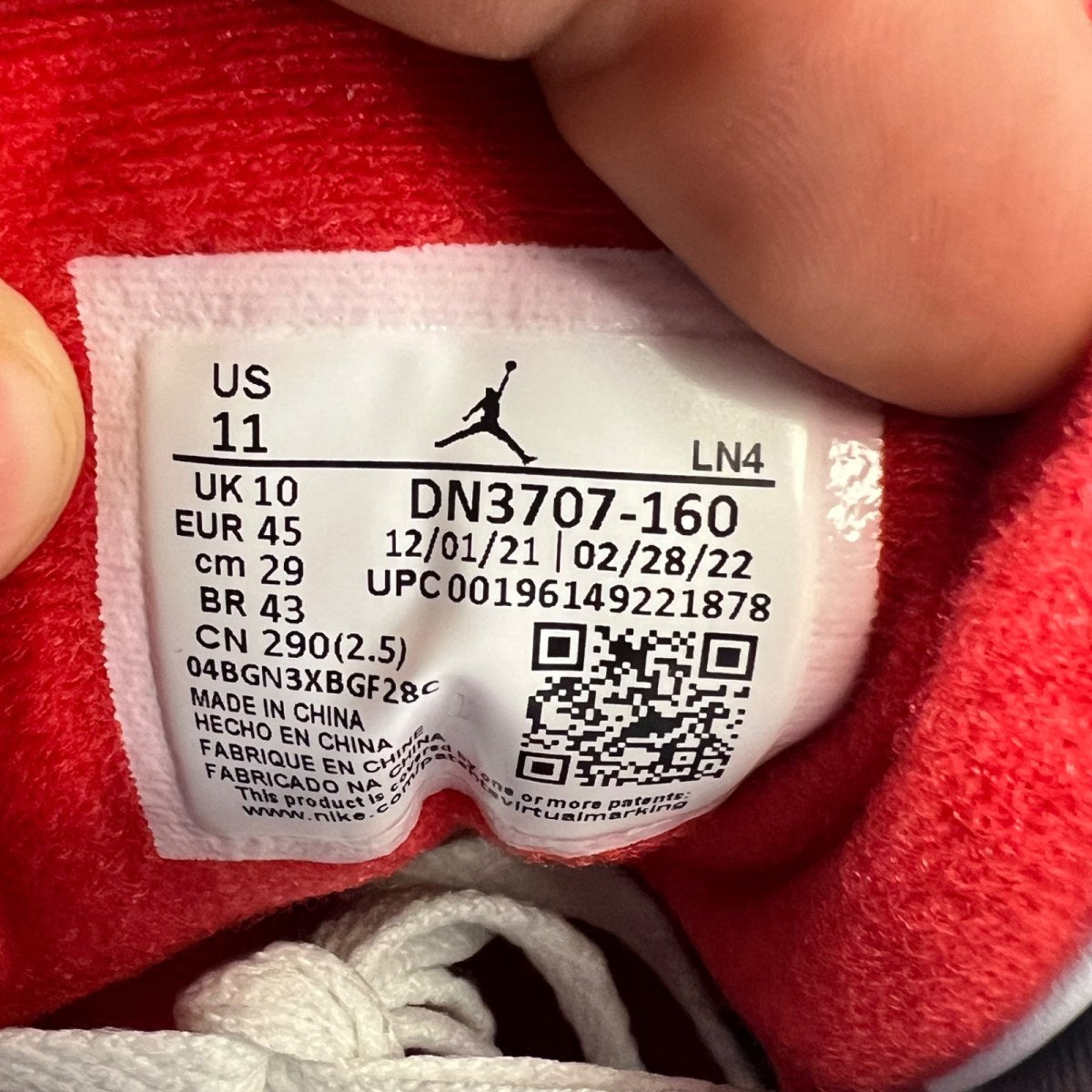 Jordan 3 Retro Fire Red (2022) 11 (Lightly Worn Pre-Owned)JordanWhite/Fire Red/Cement Grey/Black - Image 7
