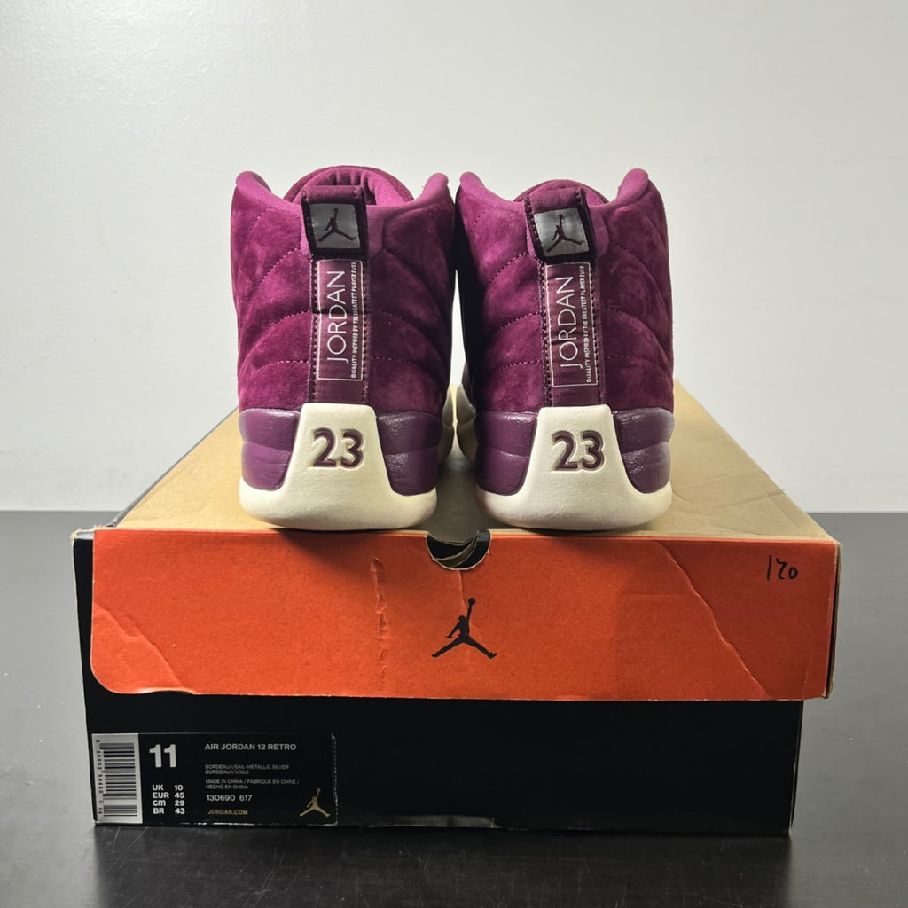 Jordan 12 Retro Bordeaux 11 (Lightly Worn Pre-Owned)JordanBordeaux/Sail-Metallic Silver - Image 4