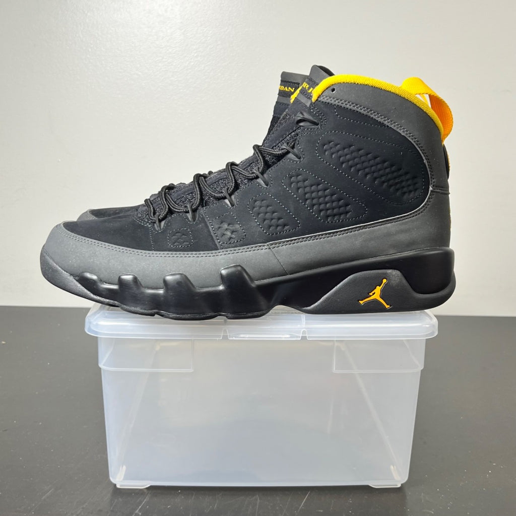 Jordan 9 Retro Dark Charcoal University Gold 11 (Lightly Worn Pre-Owned)JordanBlack/Dark Charcoal-University Gold - Image 3