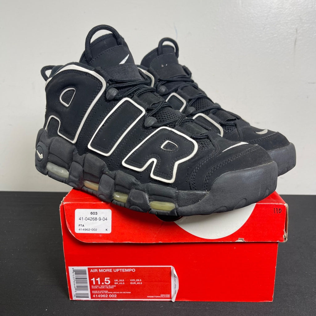 Nike Air More Uptempo Black White 11.5 (Moderately Worn Pre-Owned)NikeBlack/White - Image 1