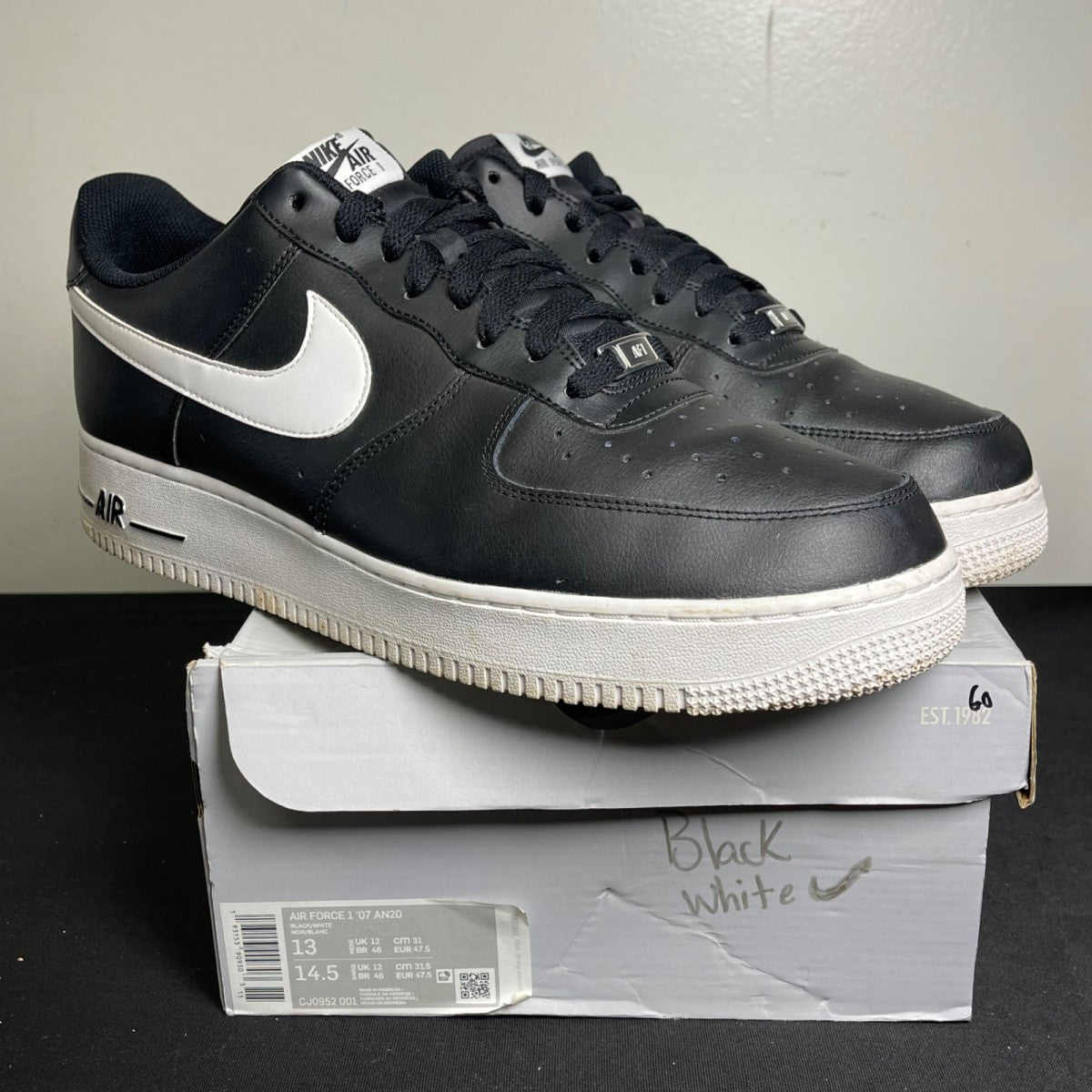 Nike Air Force 1 Low '07 Black (Size 13) - Image 1