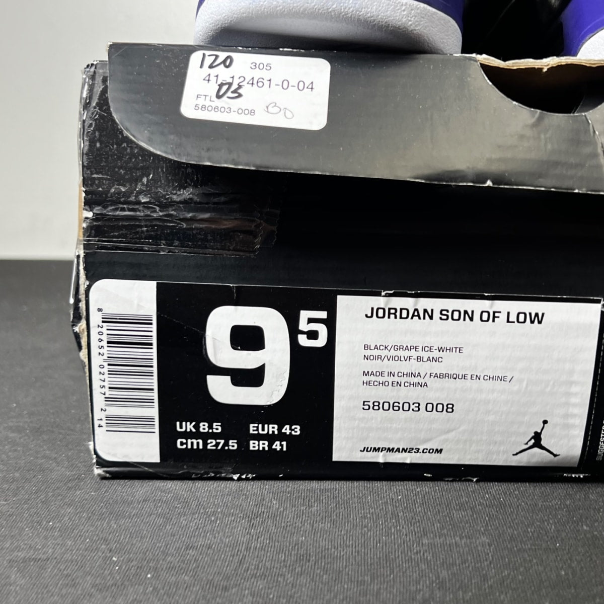 Jordan Son of Mars Low Black Grape 9.5 (New Pre-Owned)JordanBlack/Grape Ice-White - Image 5