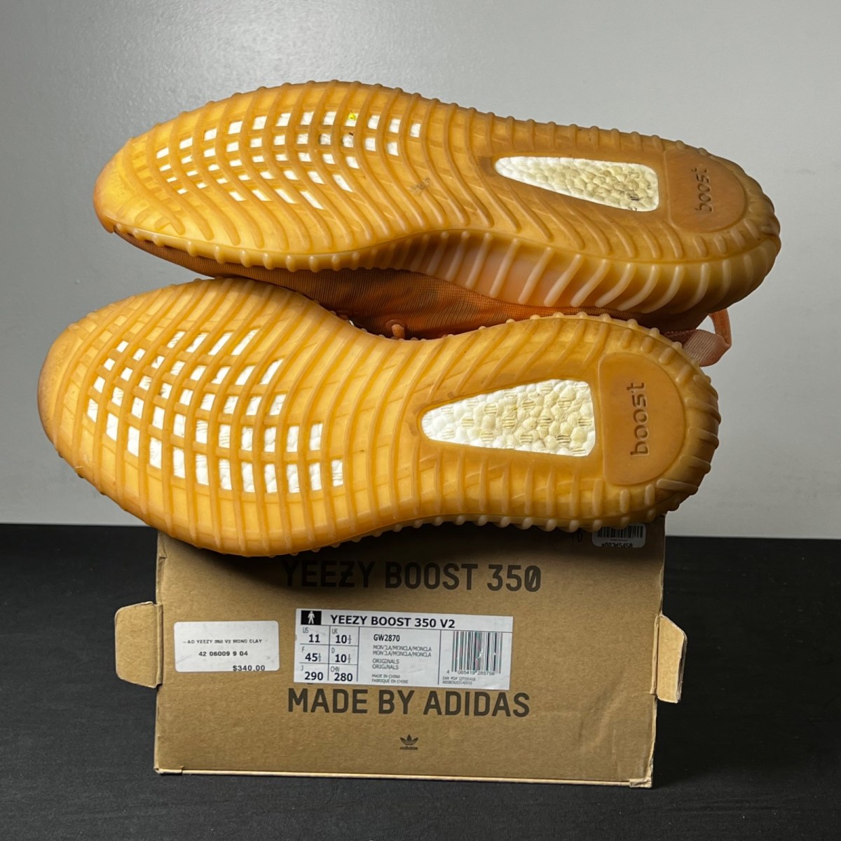 adidas Yeezy Boost 350 V2 Mono Clay 11 (Lightly Worn Pre-Owned)adidasMono Clay/Mono Clay/Mono Clay - Image 6