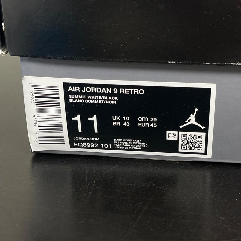 Jordan 9 Retro Powder Blue (2024) 11 (Moderately Worn Pre-Owned)JordanSummit White/Black/Dark Powder Blue - Image 7