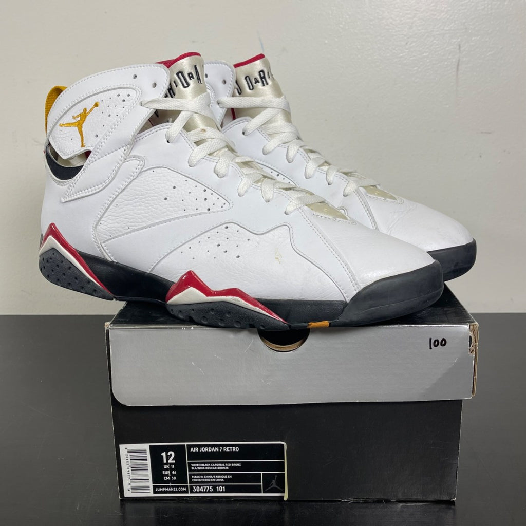 Air Jordan 7 Retro 'Cardinal' 2006 12 (Moderately Worn Pre-Owned)Air JordanWhite/Black-Cardinal Red-Bronze - Image 1