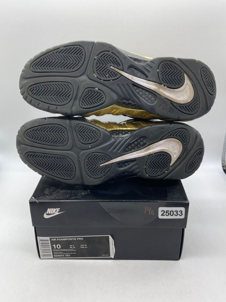 Nike Air Foamposite Pro Metallic Gold 10 (Moderately Worn Pre-Owned)NikeMetallic Gold/Black-Black-White - Image 7