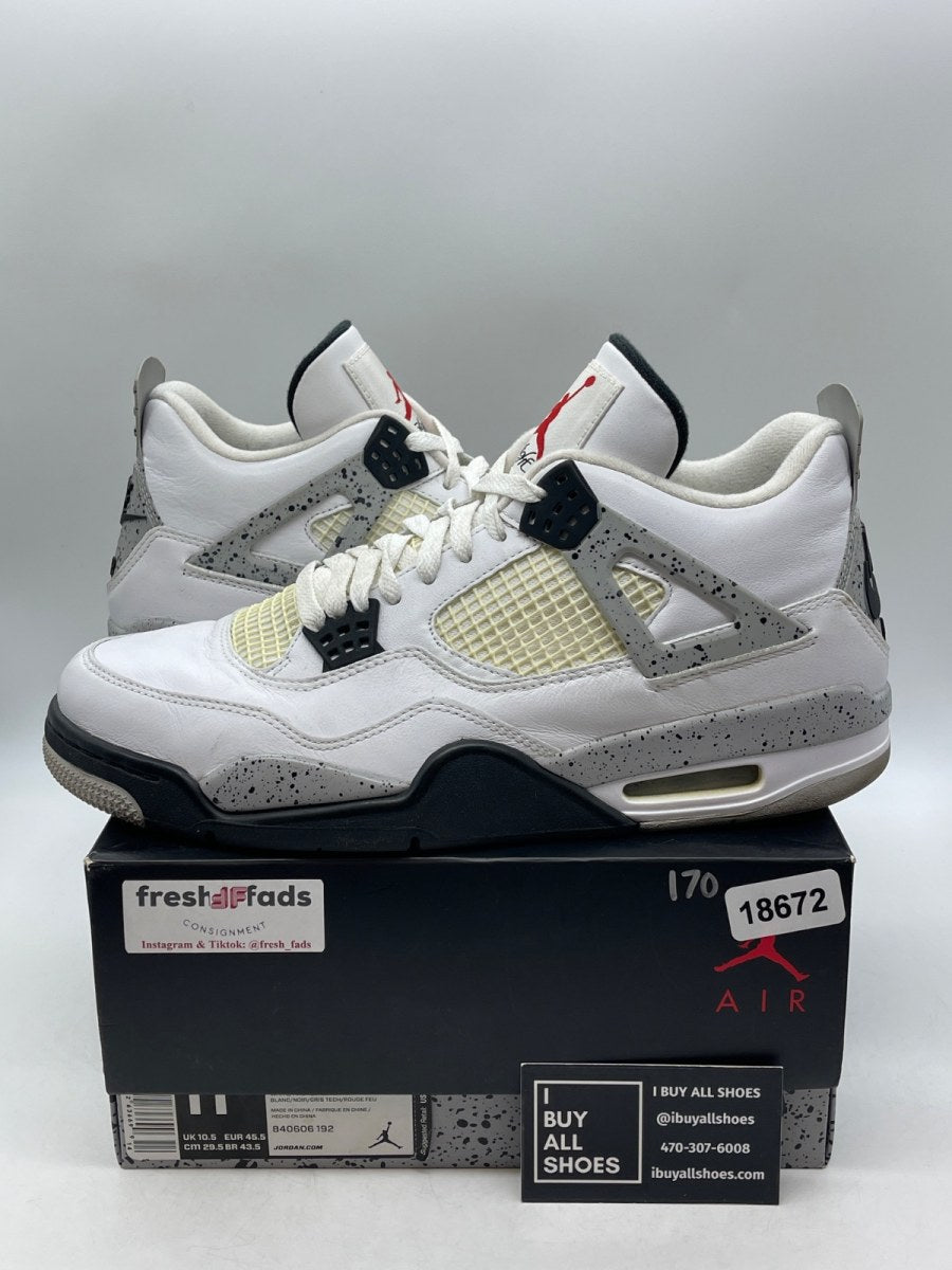 Jordan 4 Retro White Cement (2016) 11.5 (Heavily Worn Pre-Owned) - Image 1
