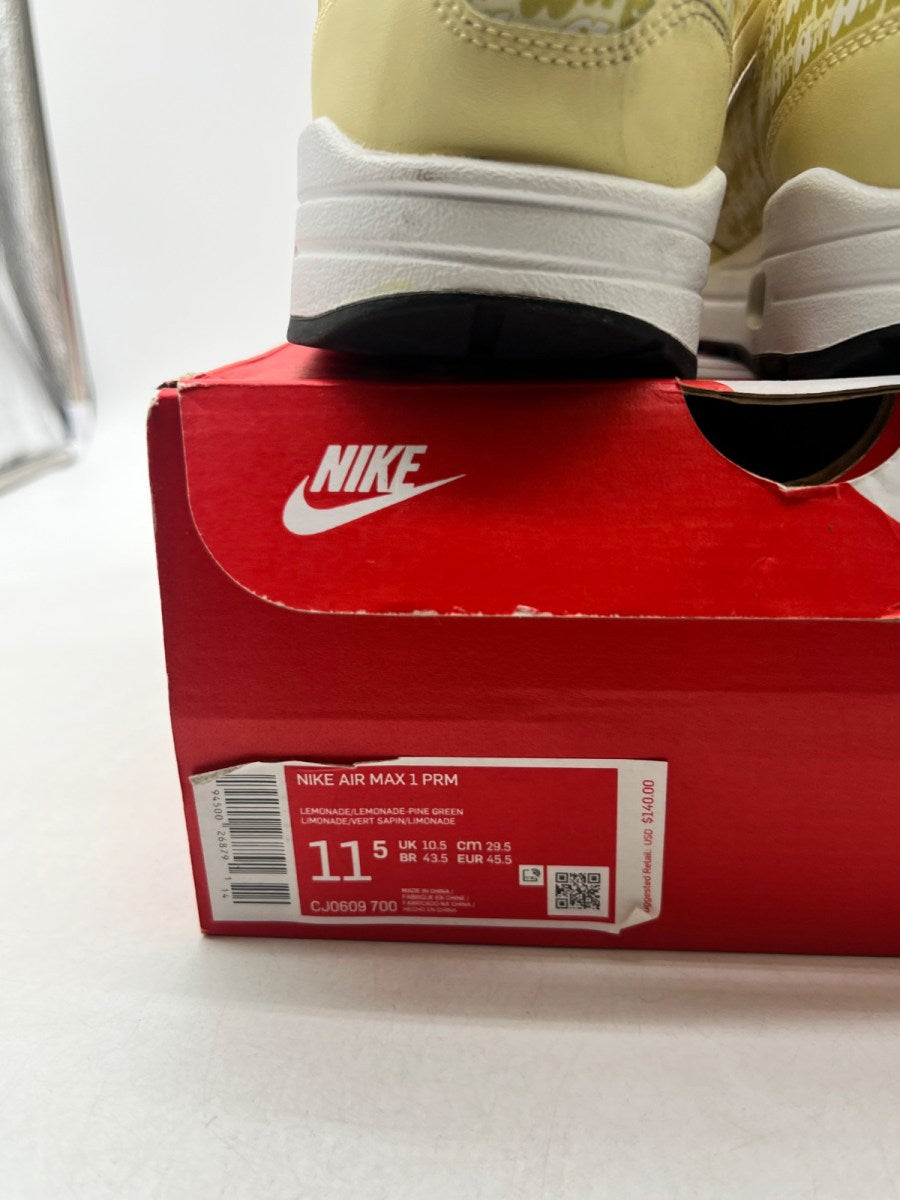 Nike Air Max 1 Lemonade (2020) 11.5 (Lightly Worn Pre-Owned)NikeLemonade/Lemonade-Pine Green-True White - Image 4