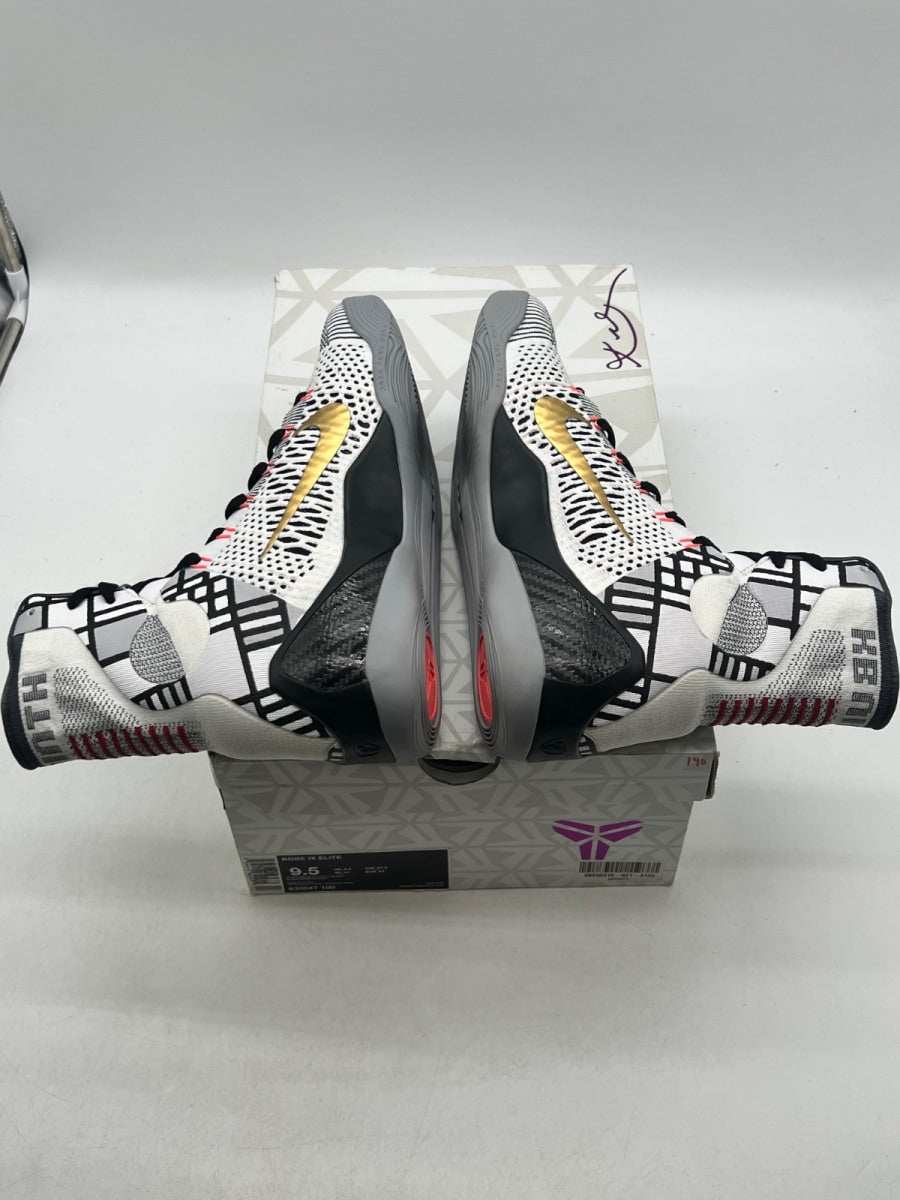 Nike Kobe 9 Elite Gold Fundamentals 9.5 (Lightly Worn Pre-Owned)NikeWhite/Metallic Gold-Black - Image 9