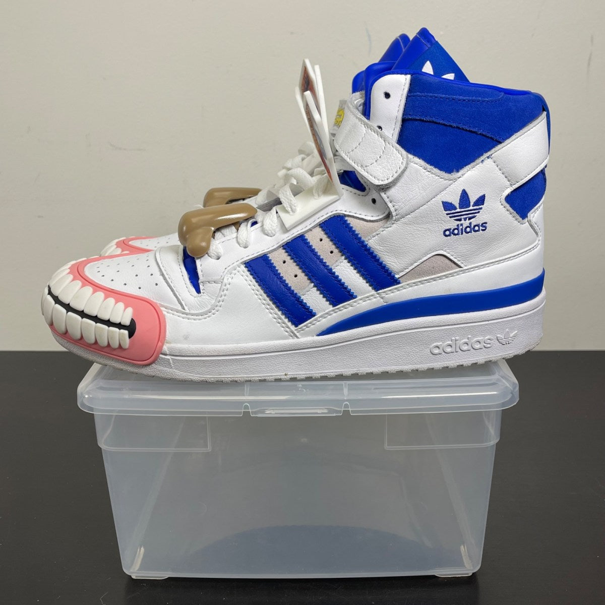 adidas Forum High Kerwin Frost Humanarchives 10 (Moderately Worn Pre-Owned)adidasWhite/Blue/Grey - Image 3