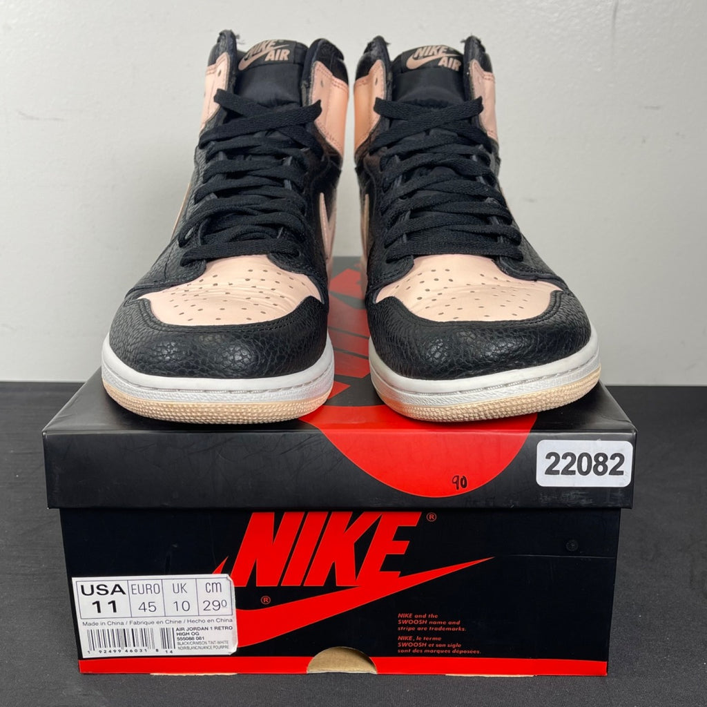 Jordan 1 Retro High Black Crimson Tint 11 (Moderately Worn Pre-Owned)JordanBlack/Crimson Tint-White-Hyper Pink-Mystic Green - Image 2
