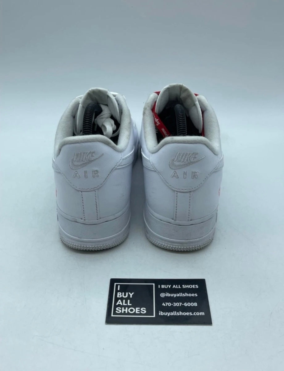 Nike Air Force 1 Low Supreme White 9 (Moderately Worn Pre-Owned)NikeWhite/White-White - Image 3