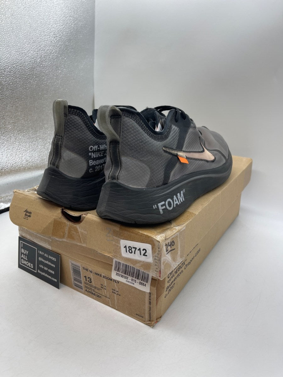 Nike Zoom Fly Off-White Black Silver 13 (Heavily Worn Pre-Owned) - Image 5