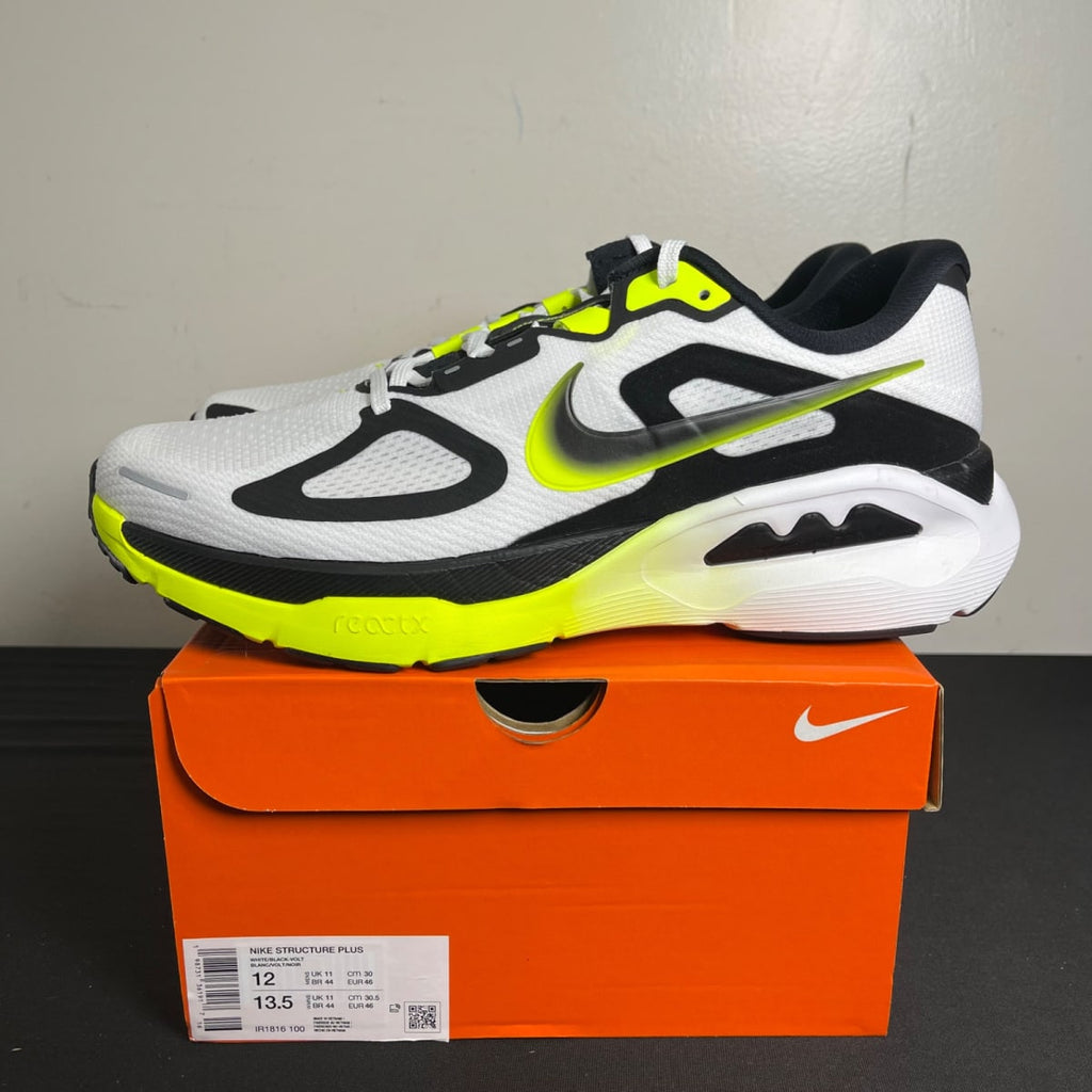 Nike Structure Plus White Black Volt (Size 12) - aux