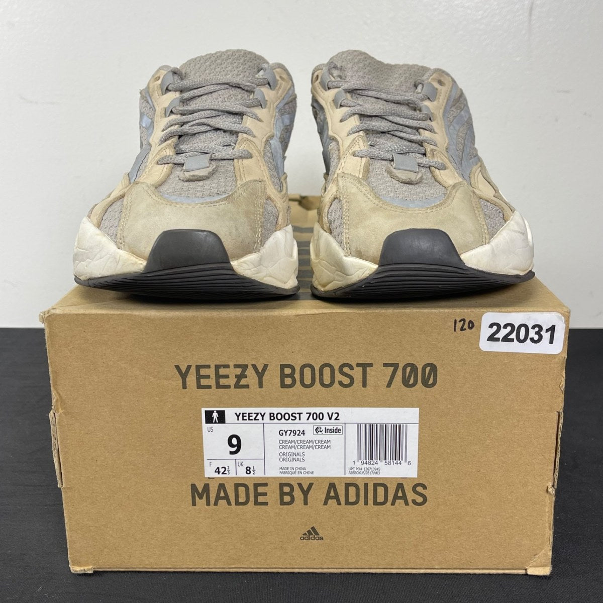 adidas Yeezy Boost 700 V2 Cream 9 (Moderately Worn Pre-Owned)adidasCream/Cream/Cream - Image 2