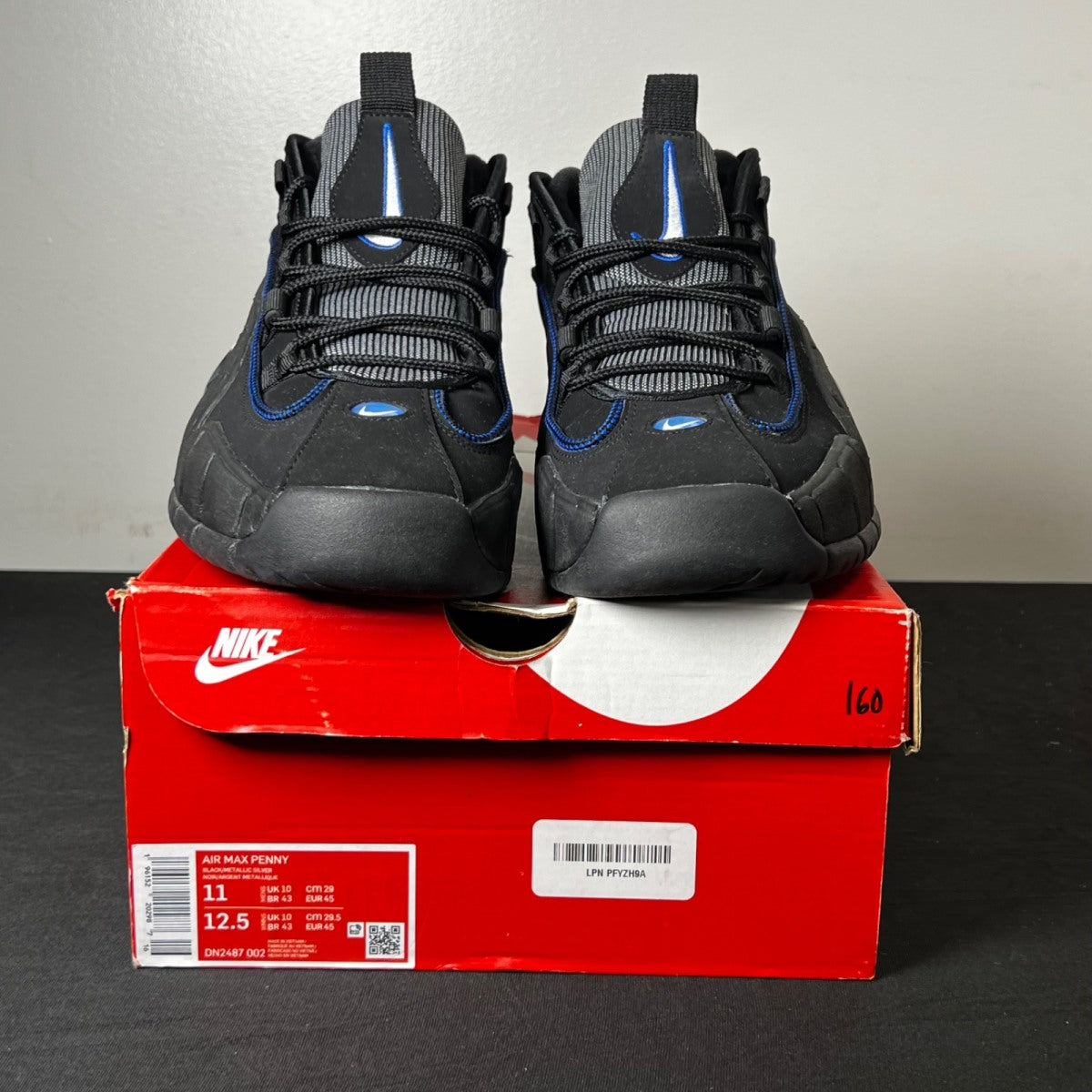 Nike Air Max Penny 1 All-Star Black Metallic Silver 11 (Lightly Worn Pre-Owned)NikeBlack/Metallic Silver/Varsity Royal - Image 2