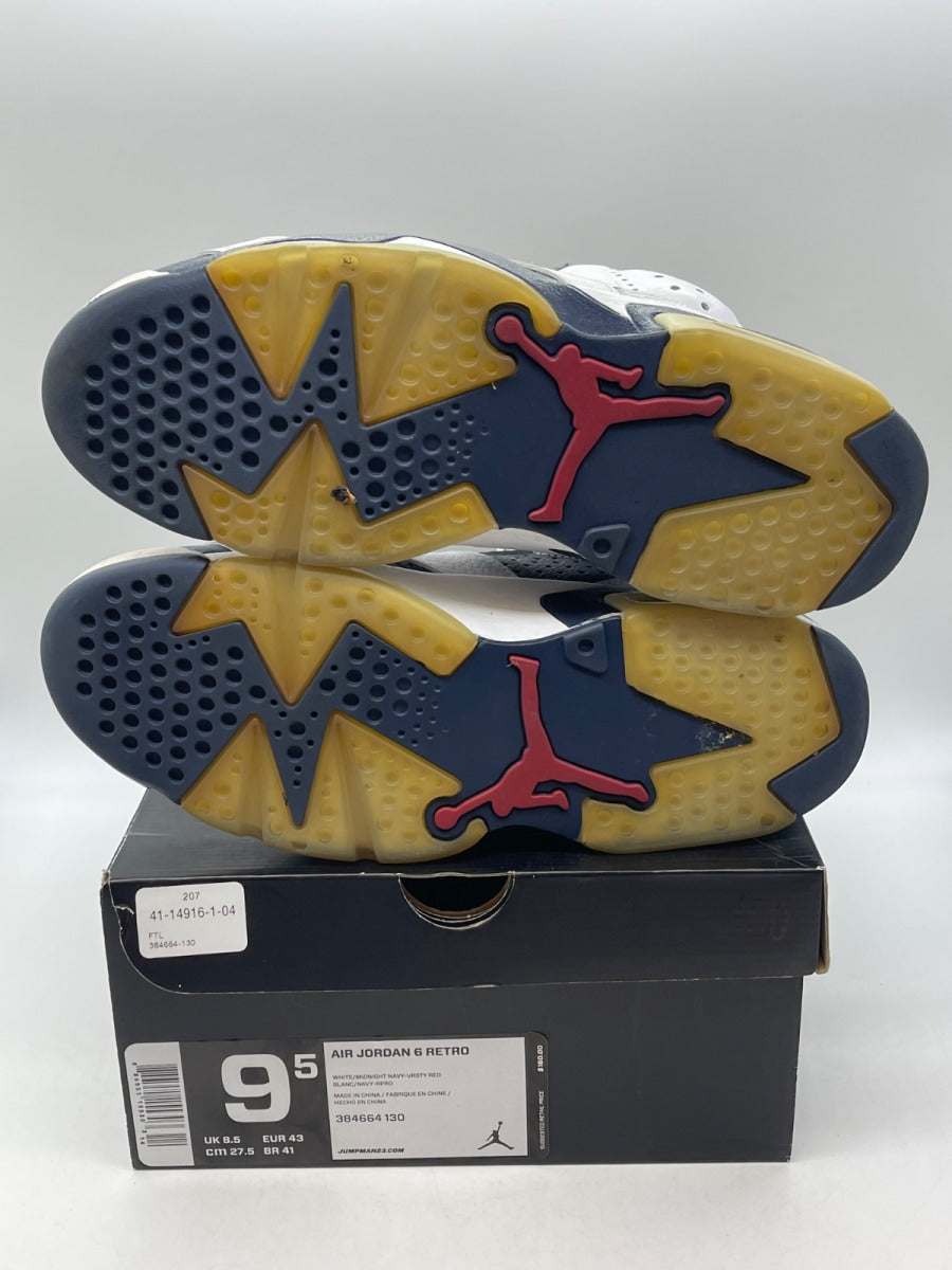 Jordan 6 Retro Olympic London (2012) 9.5 (Moderately Worn Pre-Owned)JordanWhite/Midnight Navy-Varsity Red - Image 7