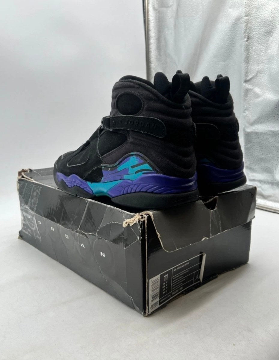 Jordan 8 Retro Aqua (2007) 11 (Heavily Worn Pre-Owned)JordanBlack/Bright Concord-Aqua Tone - Image 6