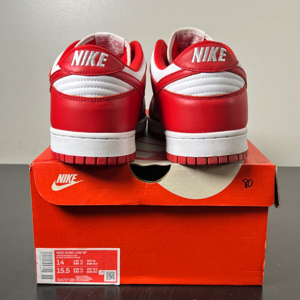 Nike Dunk Low SP St. John's 14 (Lightly Worn Pre-Owned)NikeWhite/University Red - Image 4