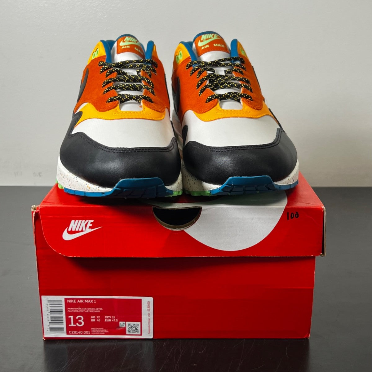 Nike Air Max 1 Multi Mix 13 (Lightly Worn Pre-Owned)NikeWhite/Black-Rust-Blue - Image 2